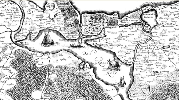 Sieć topograficzna na mapie Pomorza z 1618